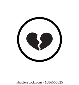 Heartbreak Icon Vector. Broken Heart Symbol Illustration