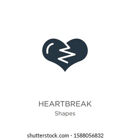 Heartbreak icon vector. Trendy flat heartbreak icon from shapes collection isolated on white background. Vector illustration can be used for web and mobile graphic design, logo, eps10