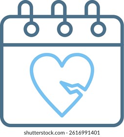 Heartbreak Line Two Colour Icon