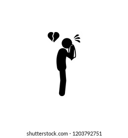 heartbreak, man icon. Element of man negative character icon for mobile concept and web apps. Detailed heartbreak, man icon can be used for web and mobile