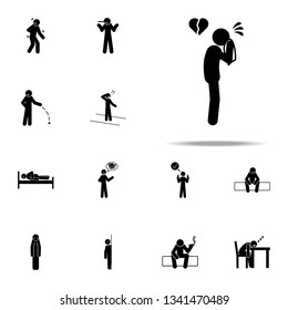 heartbreak, man icon. Negative Character icons universal set for web and mobile