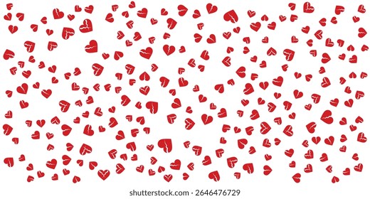 Heartbreak Pattern of Broken Hearts on White Background.