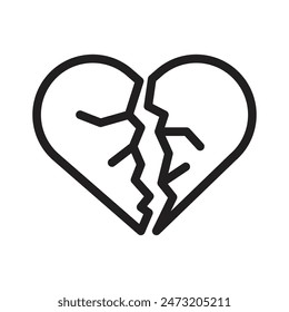 Heartbreak Symbol Ideal for Emotional and Relationship Illustrations