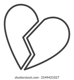 Heartbreak vector Broken Romance outline concept symbol or icon