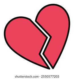 Heartbreak vector Broken Romance red concept symbol or symbol