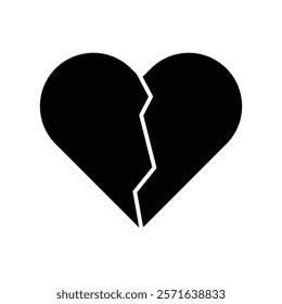 Heartbreak Vector Icon Representing Love Gone Wrong and Emotional Pain