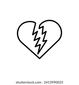 Ilustración de iconos de la línea del vector Heartbreak.