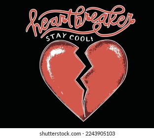 Heartbreaker vector print design. Love print design for   sticker, poster, background and others.