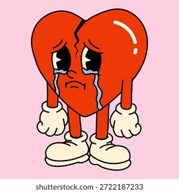 Heartbroken Character with Tears and Gloved Hands
