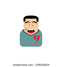 heartbroken face man icon vector illustration
