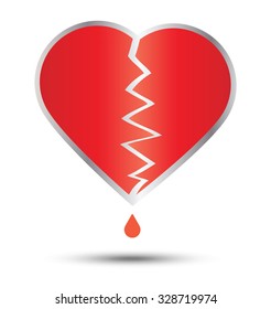 Heartbroken and heart vector design