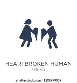 heartbroken human icon. Trendy flat vector heartbroken human icon on white background from Feelings collection, vector illustration can be use for web and mobile, eps10