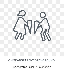 heartbroken human icon. Trendy flat vector heartbroken human icon on transparent background from Feelings collection. High quality filled heartbroken human symbol use for web and mobile
