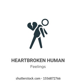 Heartbroken human vector icon on white background. Flat vector heartbroken human icon symbol sign from modern feelings collection for mobile concept and web apps design.