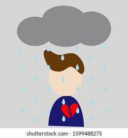 heartbroken man under the rain