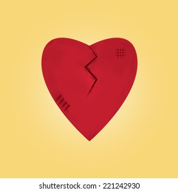 heartbroken on yellow background vector