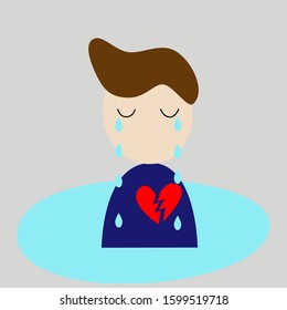 heartbroken sad man is crying