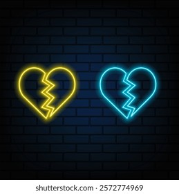 heartbroken. A sign of brilliant disgust. Beak up. Vector isolated illustration. neon style.