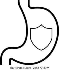 Heartburn black glyph icon. Stomach ache. Food poisoning. Gastrointestinal problem. Inflammation in organ. Silhouette symbol space. Gastritis and acid reflux, indigestion and stomach pain problems.