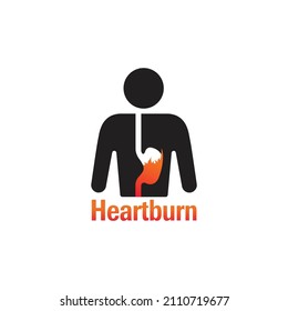 Heartburn Icon Vector Art Template