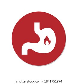 Heartburn illustration isolated on white background. Vector illustration. Eps 10