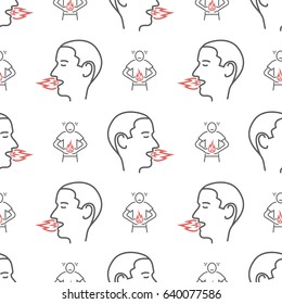 Heartburn Seamless Pattern. Vector illustration