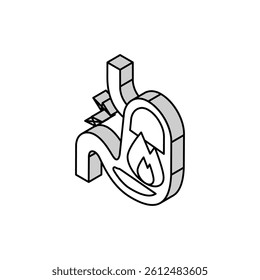 heartburn stomach isometric icon vector. heartburn stomach sign. isolated symbol illustration
