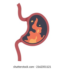 Heartburn Vector Cartoon Illustration Isolated On A White Background.