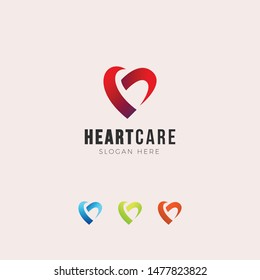 Heartcare Logo Design Template for Company