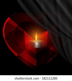 heart-crystal and candle
