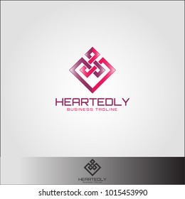 Heartedly - Lovely Heart logo Template