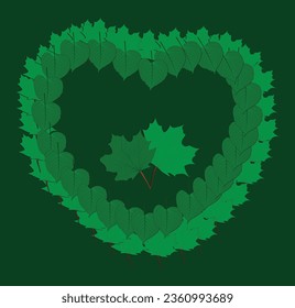 hearteen shape leaf photo frame Vector illustration. graphic design elements. festival celebrations, web or game design, and app icons.