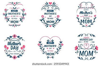 A heartfelt collection of floral-themed typography T-shirt designs, perfect for celebrating Mother's Day with love and style. Ideal for gifts and apparel.