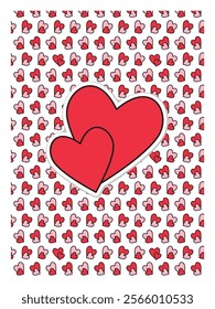 Heartfelt confession card for Valentine's Day. Outline vector doodles on the theme of love, romance, February 14 in doodle style. Perfect for stickers and greeting cards.