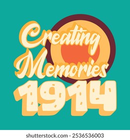 A heartfelt "Creating Memory" t-shirt design featuring nostalgic elements like a vintage camera, polaroid frames, or a journal. Soft, earthy tones with cursive text give a cozy, timeless vibe. Perfect