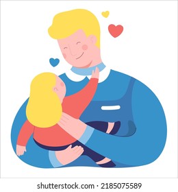 Heartfelt Father’s Day Illustration Featuring Dad and Kids Enjoying Quality Time, Celebrating Love, Support, and the Role of a Father in Family Life