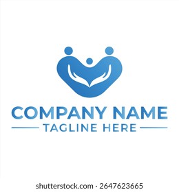 Heartfelt Family Support Logo Design Representing Unity and Nurturing Care for Children and Community Well being
