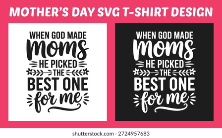 Heartfelt mão letted tipografia citação design para t-shirts e impressões. Negrito trabalho de arte vetorial preto e branco celebrando mães, amor e gratidão, perfeito para vestuário, presentes, cartazes e decoração.