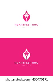 Heartfelt hug logo template.
