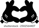 Heartfelt mickey mouse hands playful halftone art