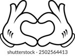 Heartfelt mickey mouse hands playful halftone art