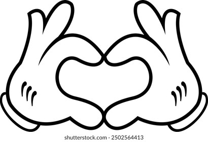 Heartfelt mickey mouse hands playful halftone art