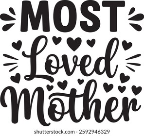 Heartfelt Mothers Day Design illustration