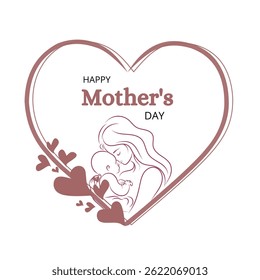 Heartfelt Mother's Day Vector. Perfect for Cards, Gifts and Decorations
