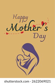 Heartfelt Mother's Day Vector. Perfect for Cards, Gifts and Decorations

