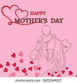 Heartfelt Mother's Day Vector. Perfect for Cards, Gifts and Decorations
