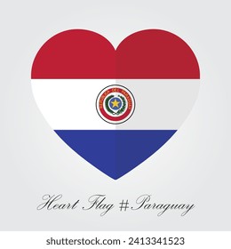 Heartfelt Patriotism: Perfect Heart-shaped Paraguay Flag Vector