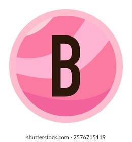 Heartfelt Pink Letter B Bubble: Perfect Vector for Valentine’s Day, Love Messages, and Celebratory Graphics