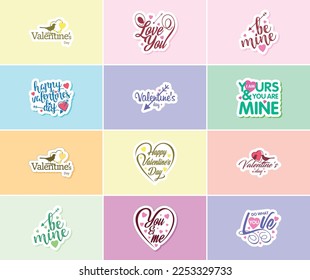 Heartfelt Typography Stickers for Valentine's Day