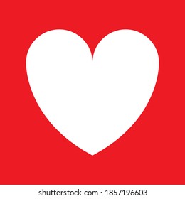 Heart,Flat Red Icon Isolated on White Background. Vector illustration.